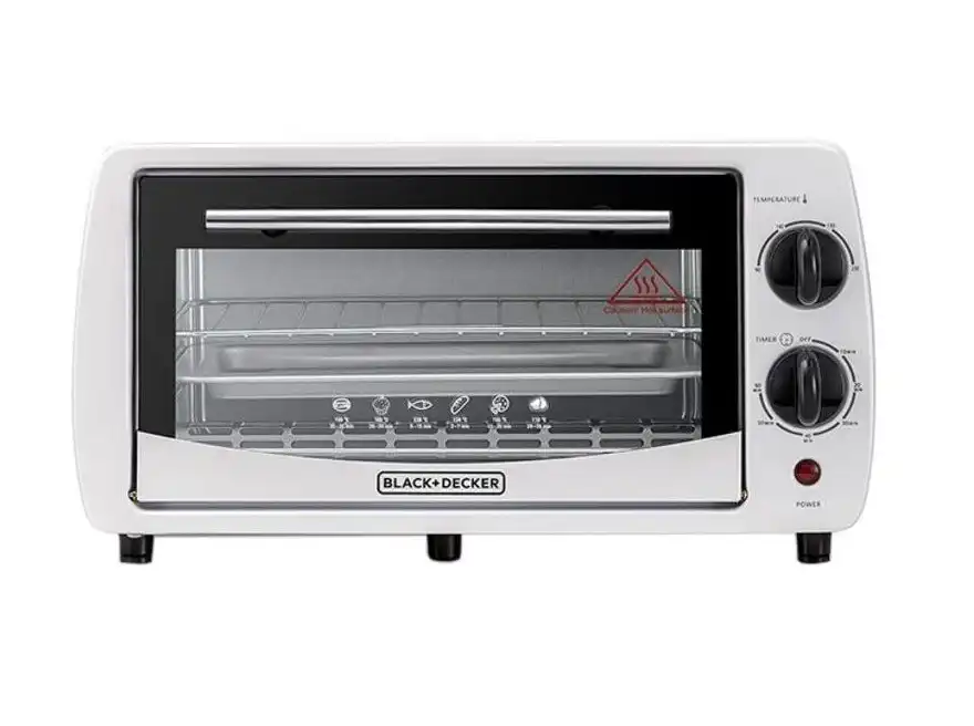 BLACK & DECKER Toaster Oven, 9 Liter, 800 Watt, White - TRO9DG