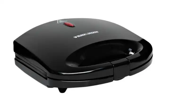 BLACK & DECKER Sandwich, 2 Slices, 600 Watt, Black - TS1000-B5
