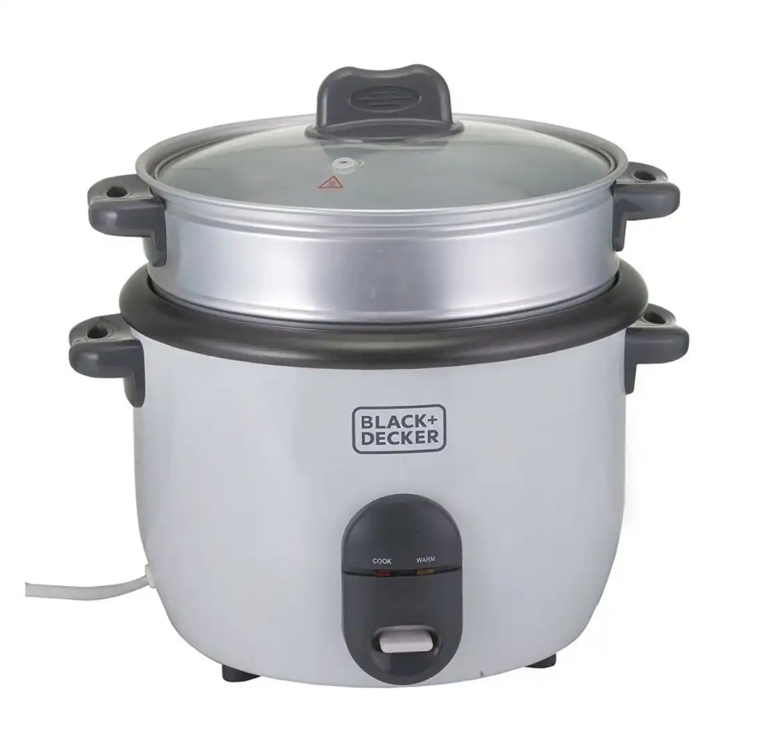 BLACK & DECKER Rice Cooker, 1.8 Liter, 700 Watt, White - RC1860