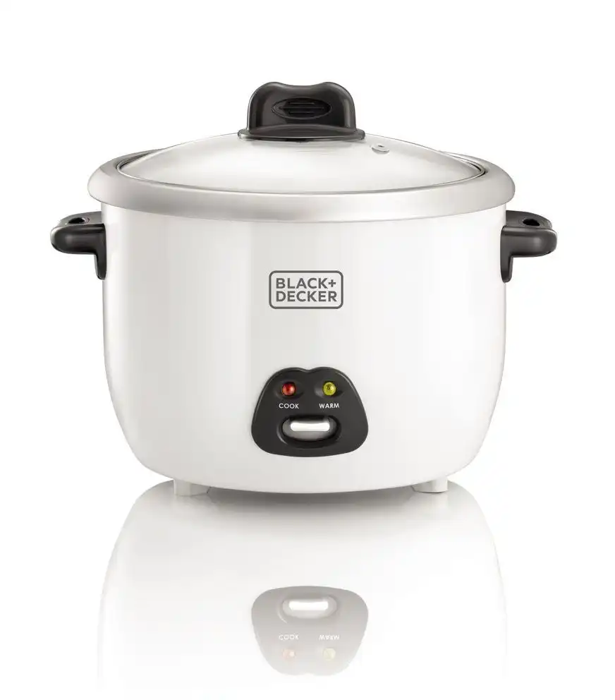 BLACK & DECKER Rice Cooker, 700 Watt, 1.8 Liter, White - RC1850
