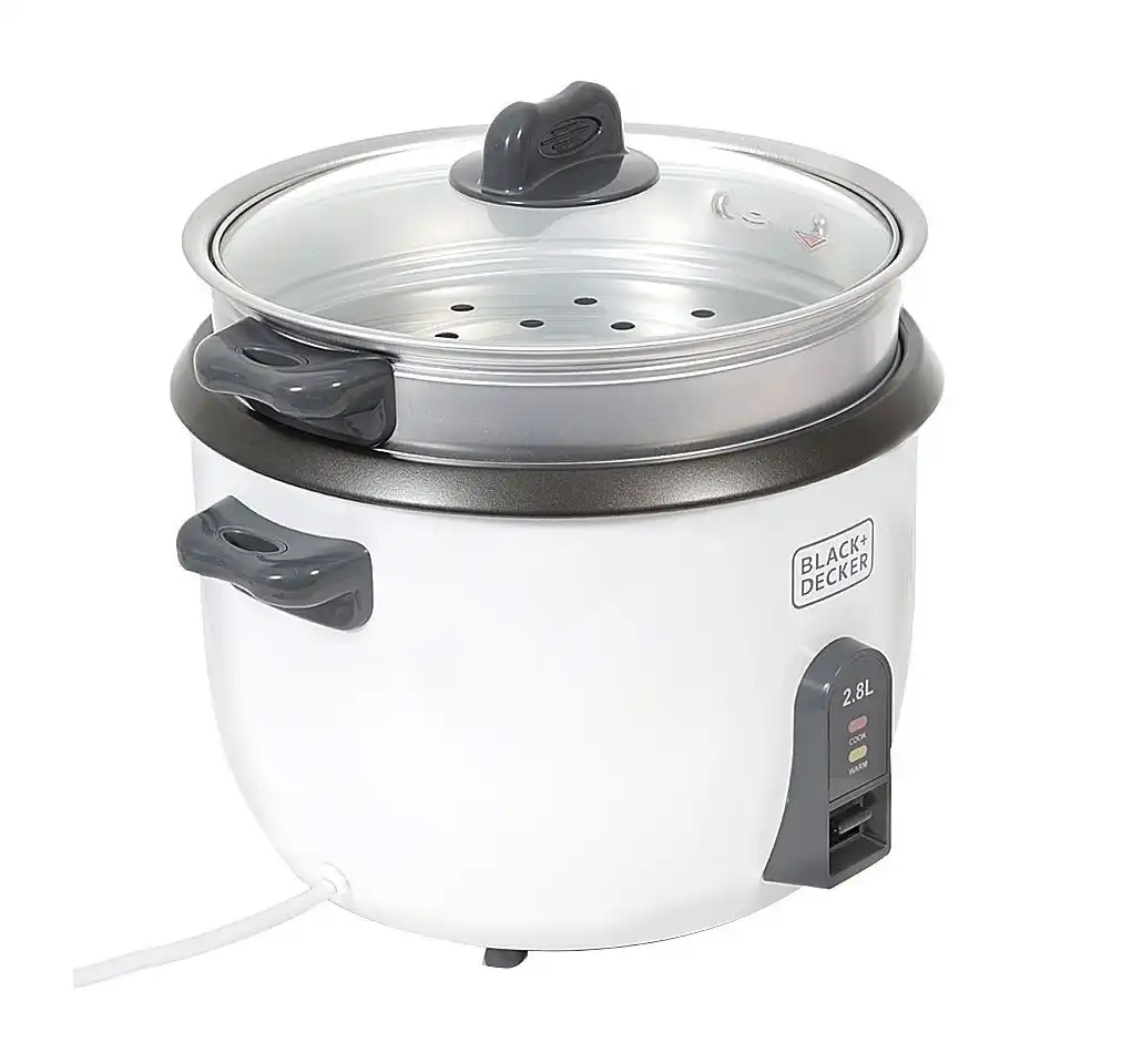 BLACK & DECKER Rice Cooker, 2.8 Liter, 1100 Watt, White - RC2850