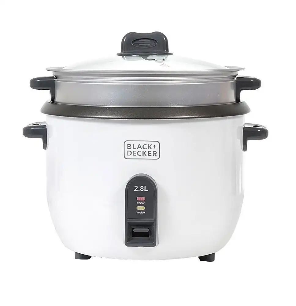 BLACK & DECKER Rice Cooker, 2.8 Liter, 1100 Watt, White - RC2850