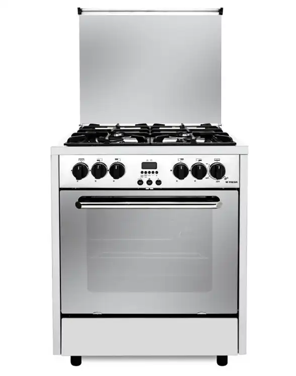 Fresh Professional Control Freestanding Digital Gas Cooker, 4 Burners, 65 Cm, Stainless Steel - 500003510