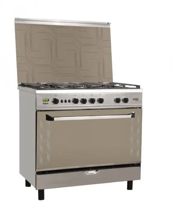 Fresh Plaza Freestanding Gas Cooker, 5 Burners, 90 cm, Stainless Steel- 500004179