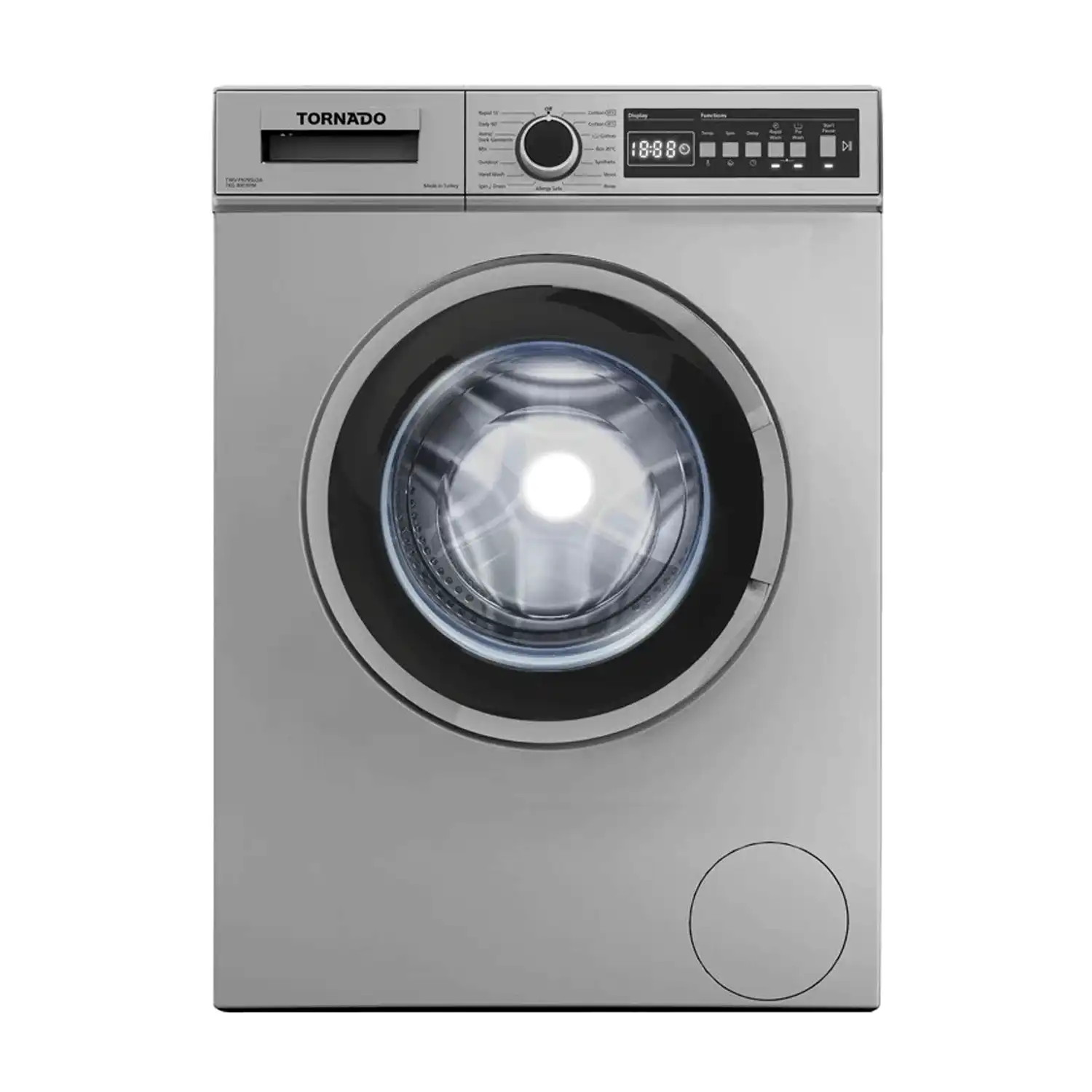 TORNADO Washing Machine Fully Automatic 7 Kg, Silver - TWV-FN78SLOA
