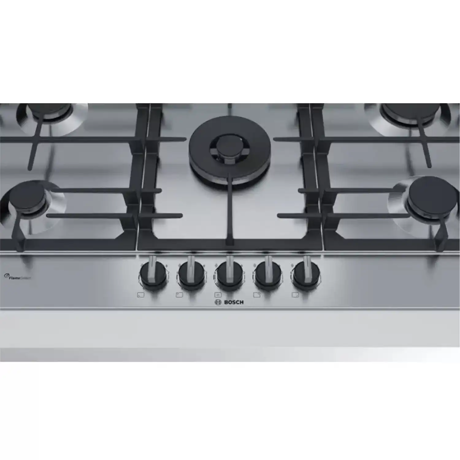 Bosch Built-In Gas Hob 5 Burner, 90 cm, Stainless Steel - PCR9A5B90