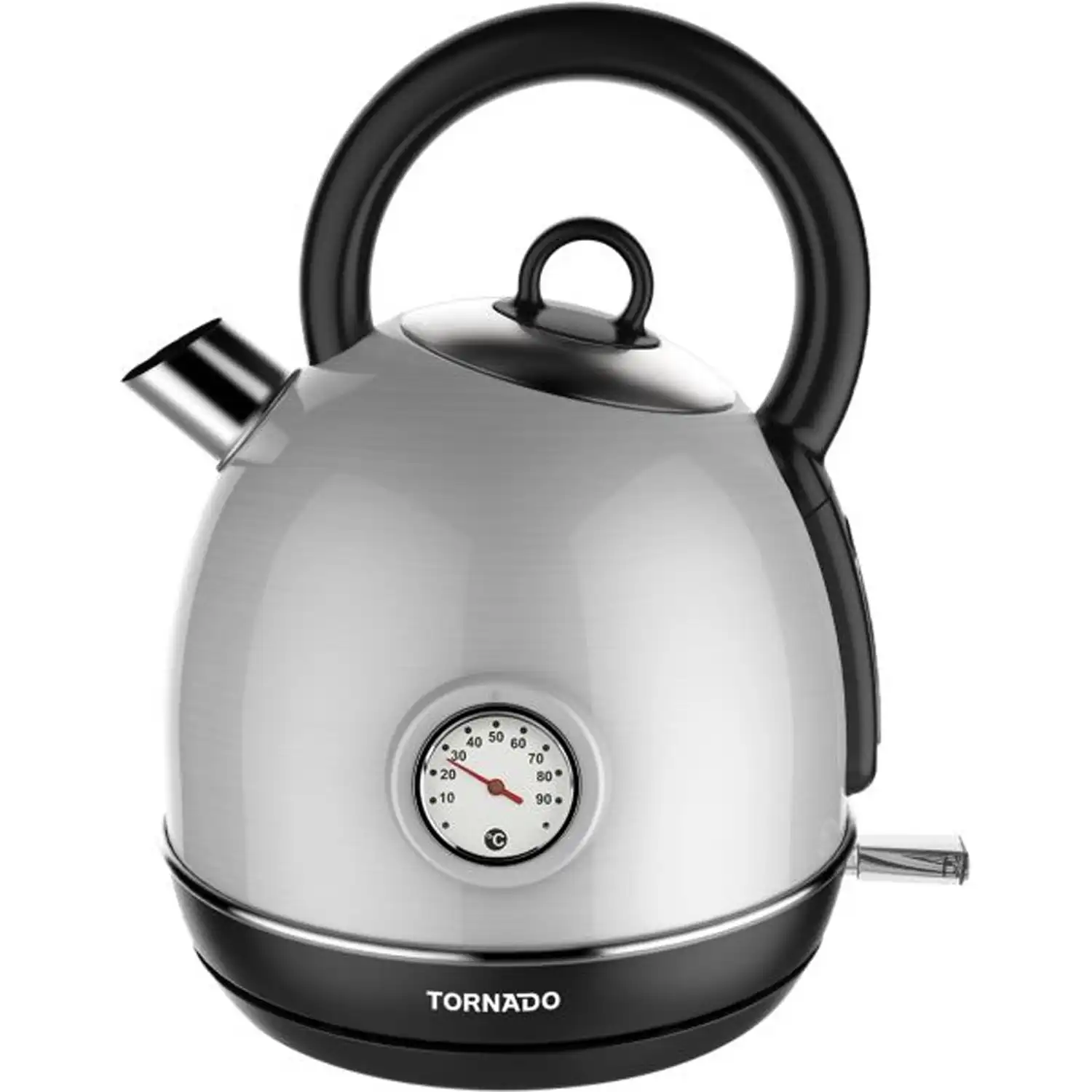 TORNADO Stainless Steel Kettle, 1.7 Liter, 1850-2200 Watt, Stainless - TKS-2217TR