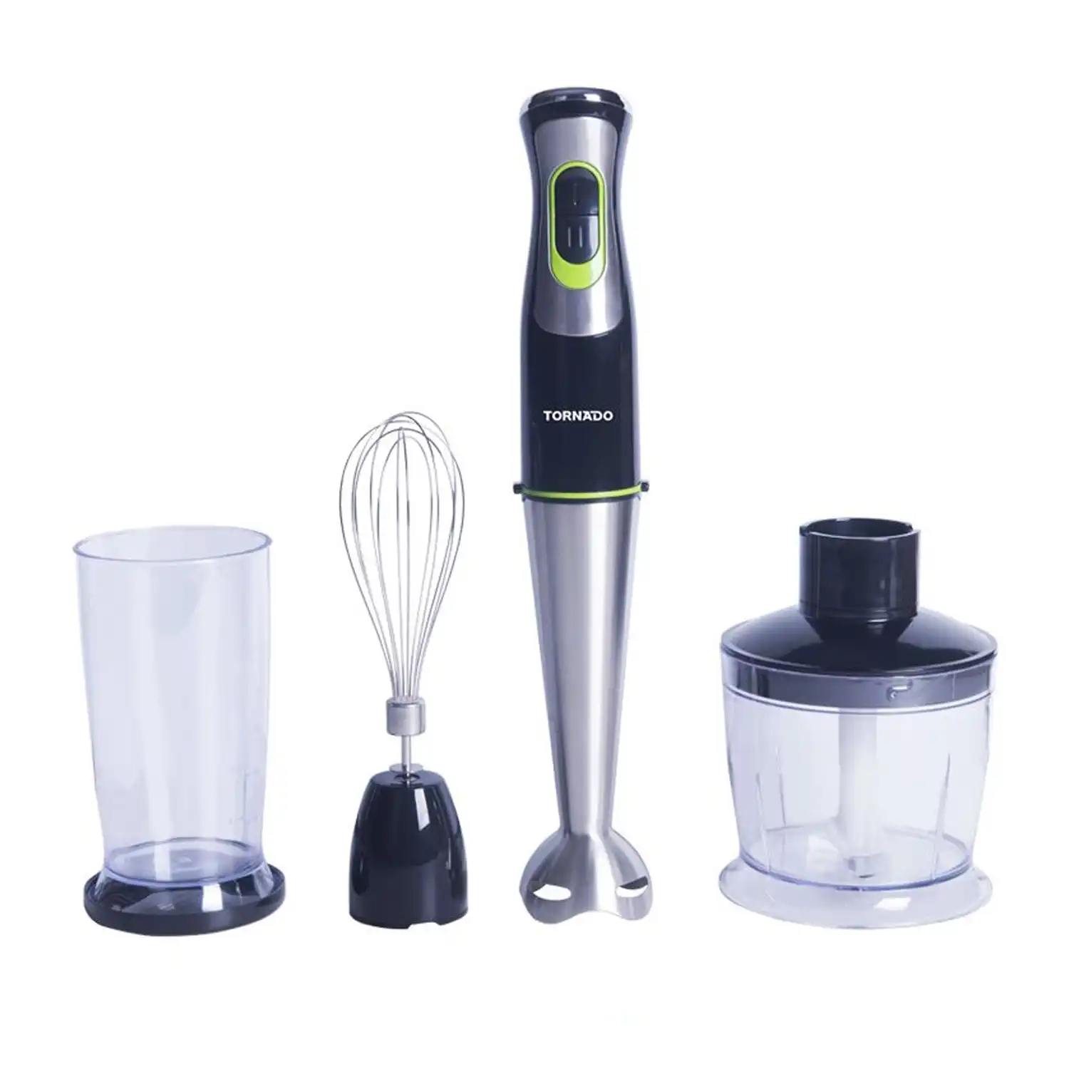 TORNADO Hand Blender, 400 Watt, Stainless Steel Whisk, Black - THB-400CH