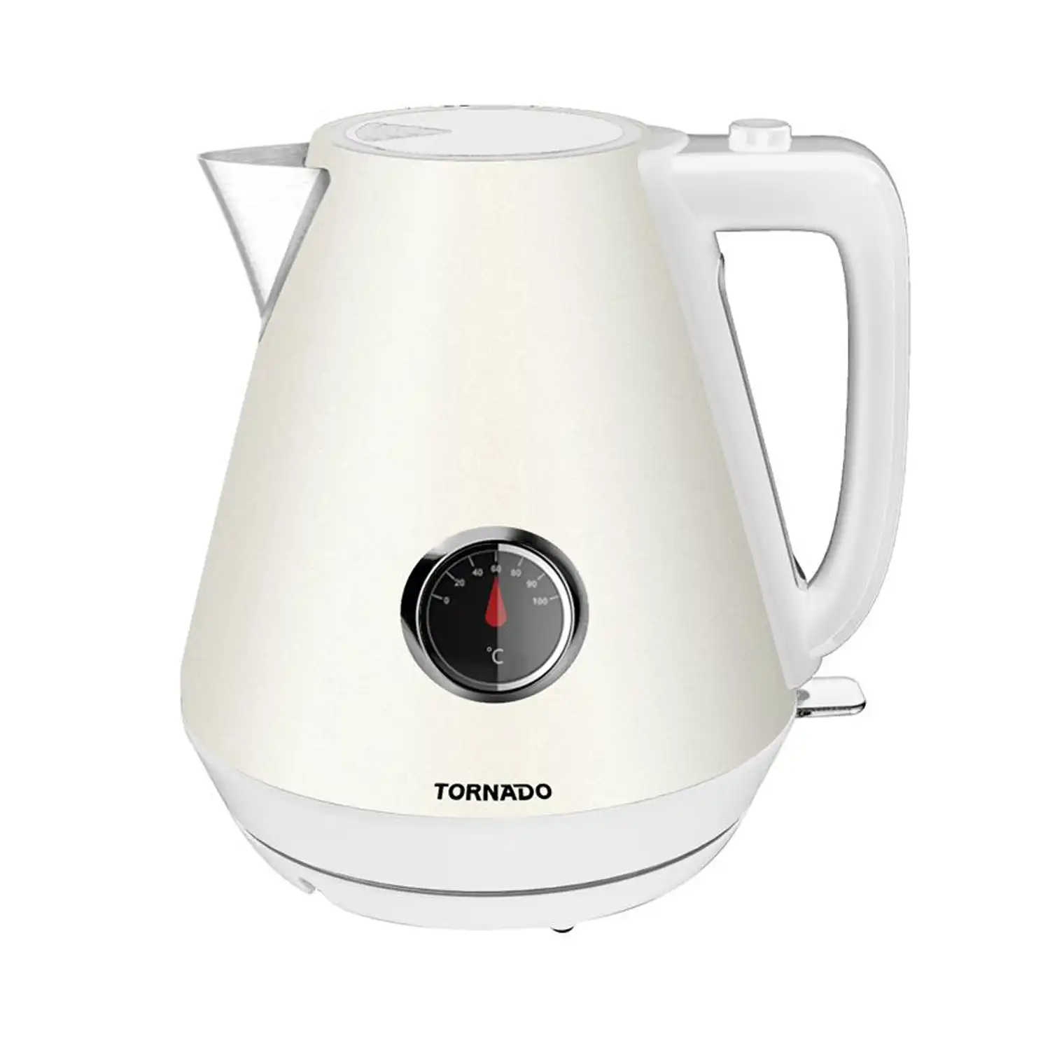 TORNADO Stainless Steel Kettle, 1.7 Liter, 1850-2200 Watt, White - TKP-2217-TC