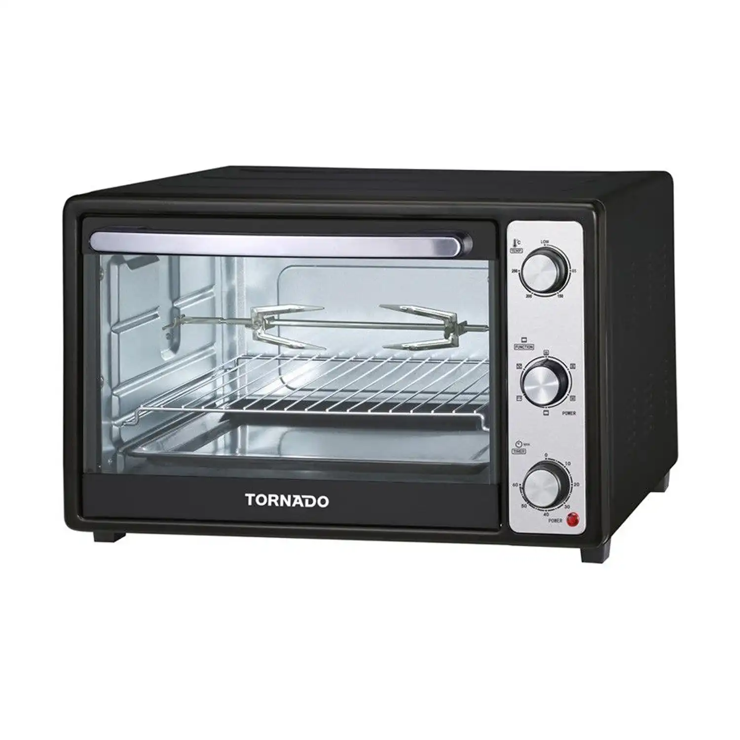 TORNADO Electric Oven With Grill, 46 litre, 1800 Watt, Black - TEO-46NE(K)
