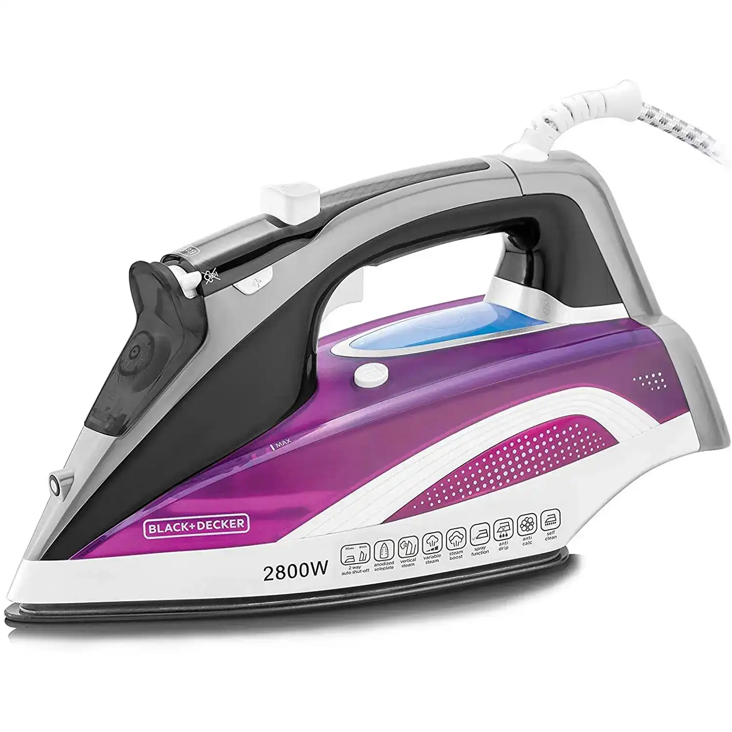 BLACK & DECKER Steam Iron, 2800 Watt, Multi-Color - X2250