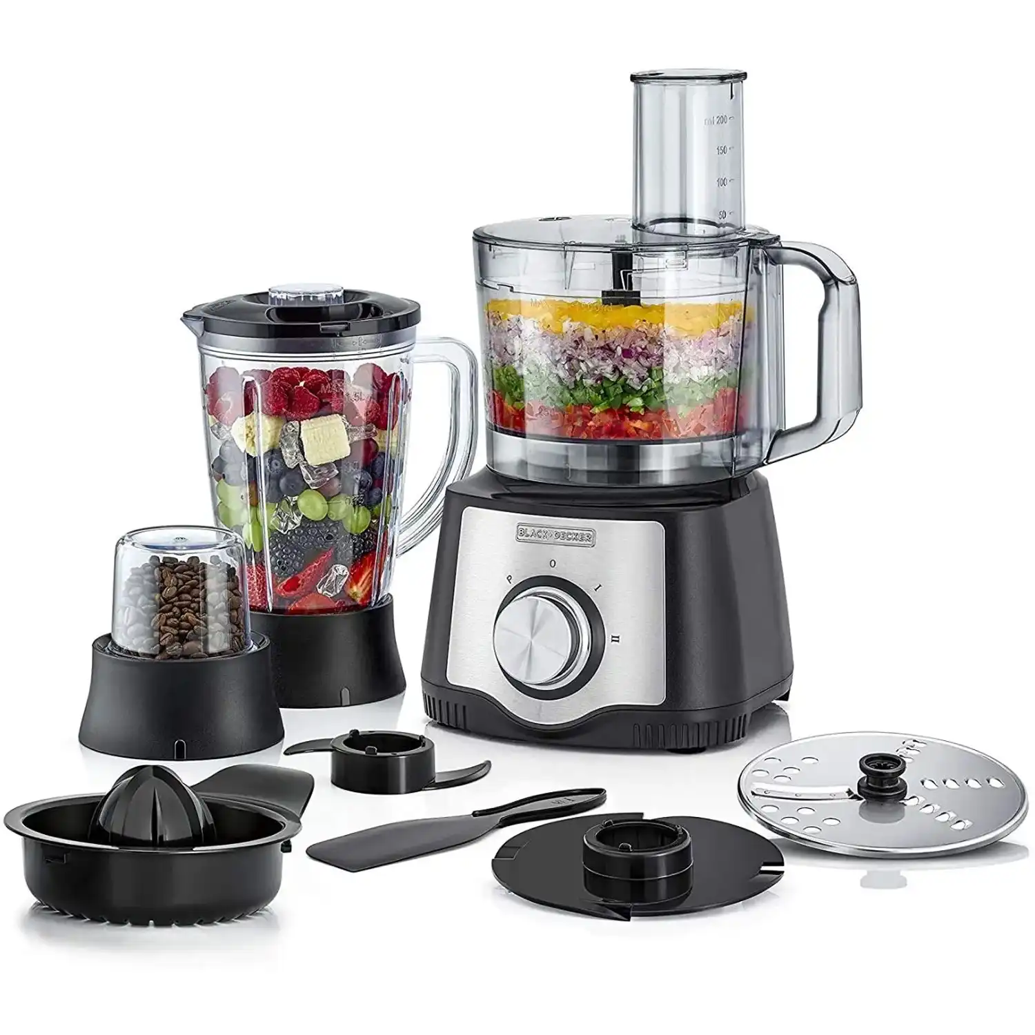 Black & Decker 6 in 1 Food Processor, 600 Watt, Black - FX650