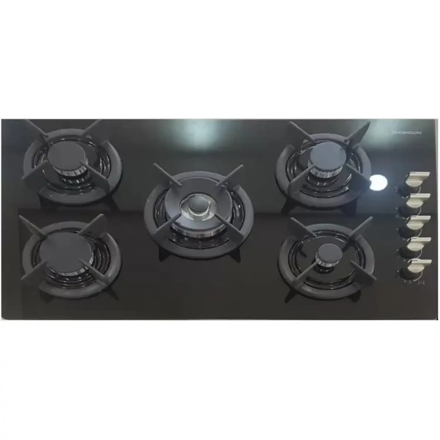 طومسون  مسطح غاز كريستال 5 شعلة 90 سم لون أسود TH9CRG5MVC/S