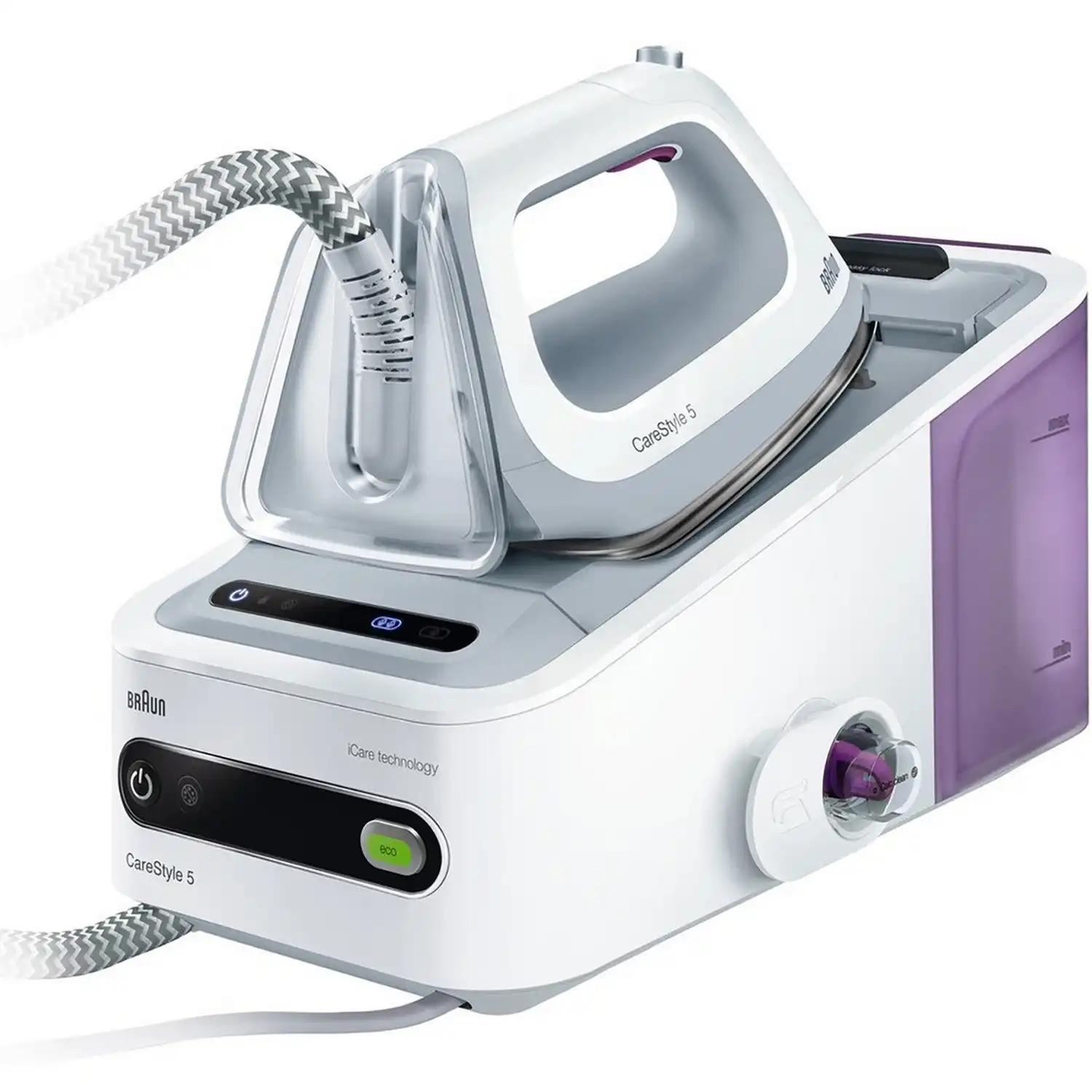 Braun CareStyle 5 Steam Generator Iron, 2400 Watt, White & Purple - IS 5043