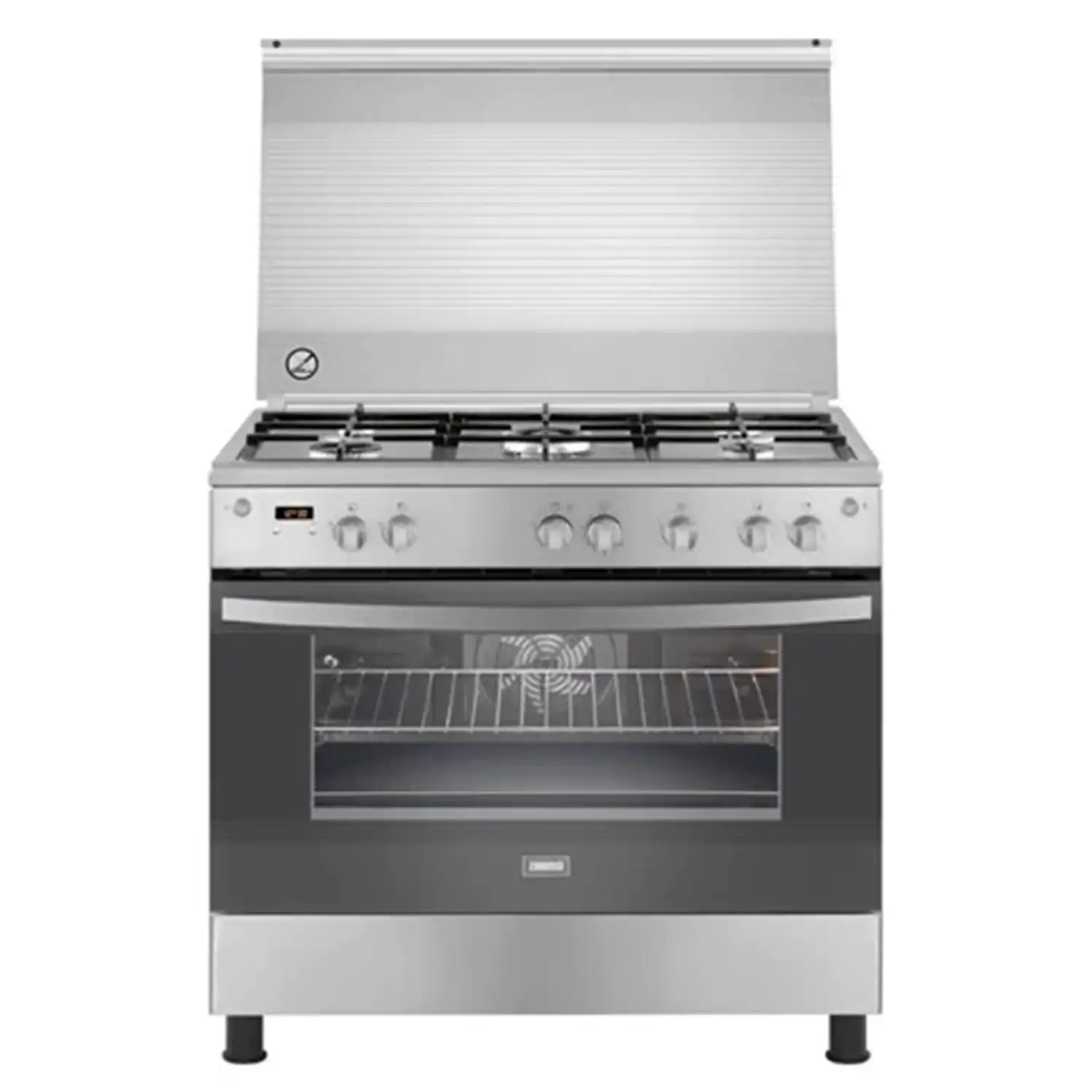 Zanussi Freestanding Digital Gas Cooker COOLMAX, 5 Burners, Stainless Steel, 90 Cm - ZCG94396XA