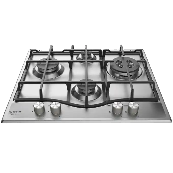 Ariston Built-In Gas Hob, 4 Burners, 60 cm, Stainless Steel - PCN 641 T/IX/A