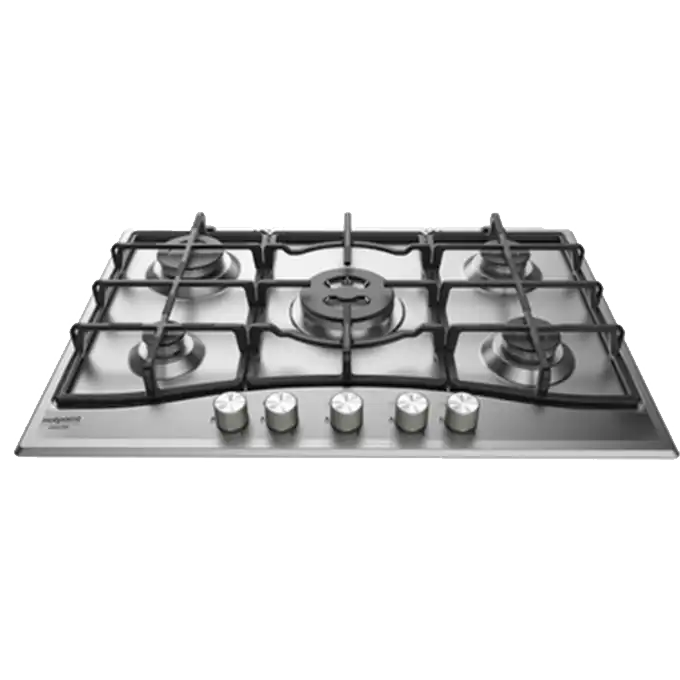 Ariston Built-In Gas Hob, 5 Burners, 75 Cm, Stainless Steel - PCN 751 T/IX/A