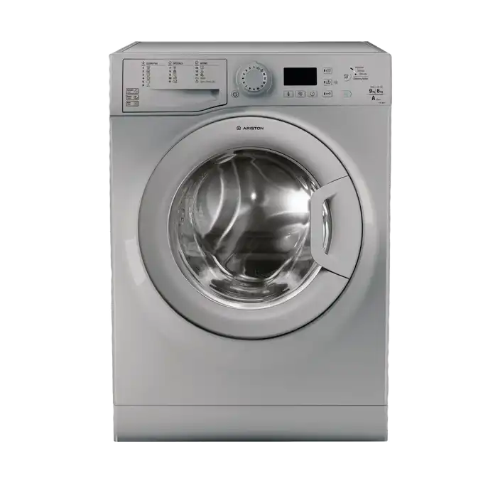 اريستون غسالة ملابس 9 كيلو 1400 لفة بالمجفف 6 كيلو لون سيلفر FDG 9640S EX