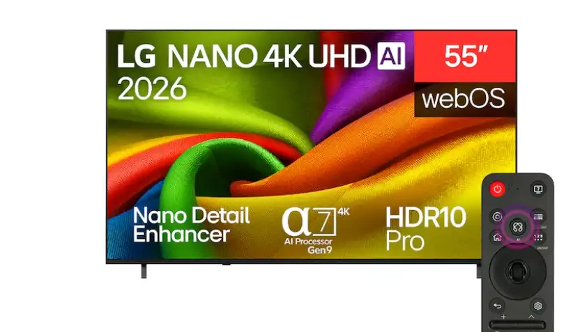 LG TV Smart 55-Inch NanoCell, 4K UHD, Magic Remote, Built-in Receiver - 55NU85CB6LA